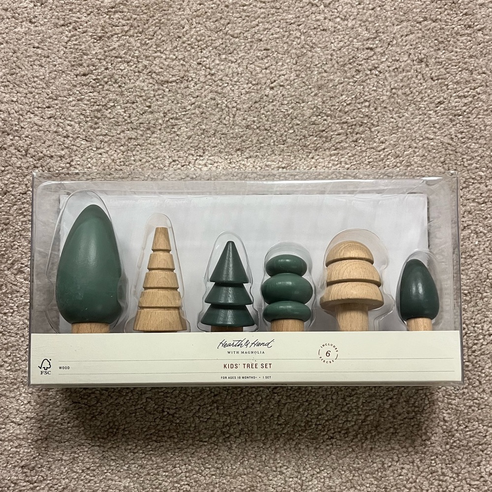Hearth & Hand Magnolia Kids' Tree Set 6 Wooden Trees Toys NEW
